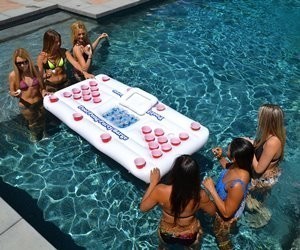 Floating Beer Pong Table with Cooler