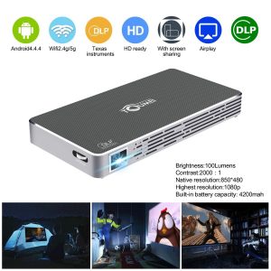 Mini Pico Projector HD DLP Projector hdmi 1080p Portable Wifi Wireless bluetooth home theater projector for smartphone